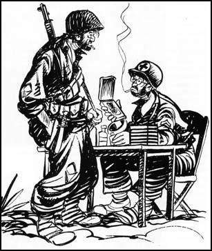 "Just give me the aspirin. I already got a Purple Heart."Bill Mauldin, Stars and Stripes (1944)